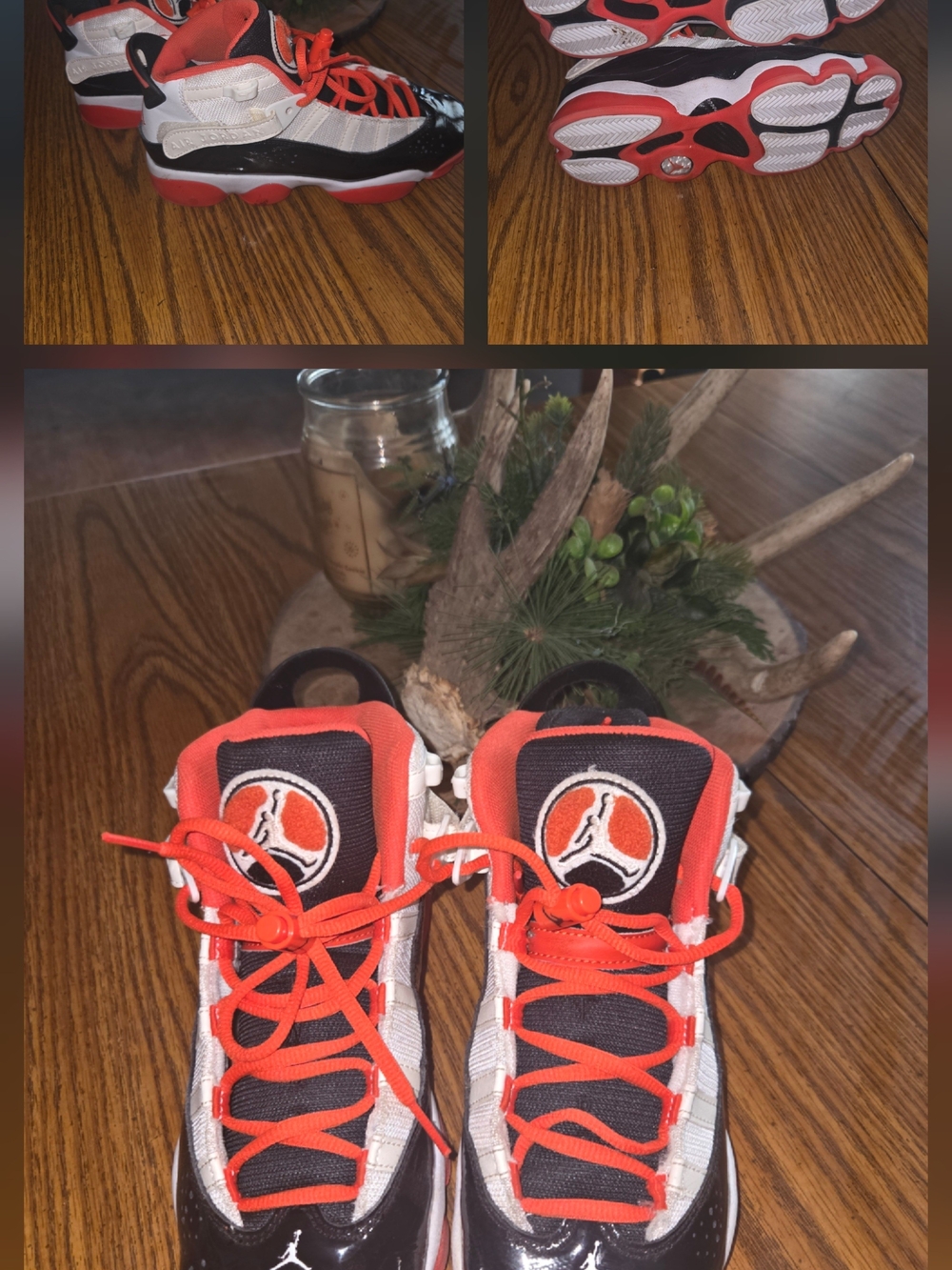 Kids Orange, Black & White Basketball Sneakers - Jump Logo